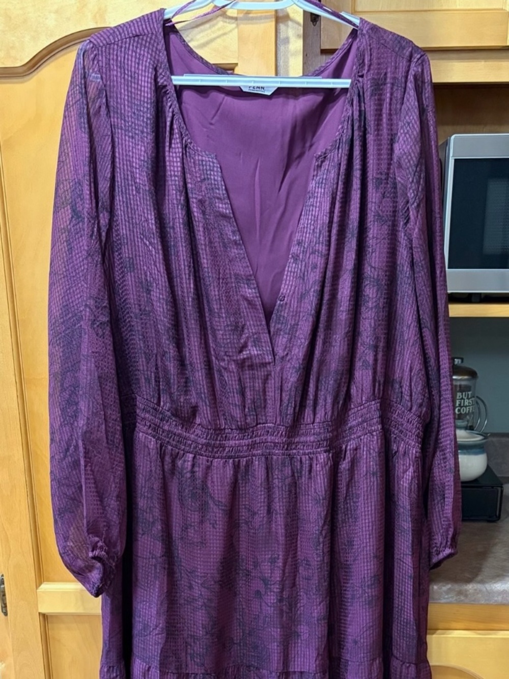 Purple floral midi-dress